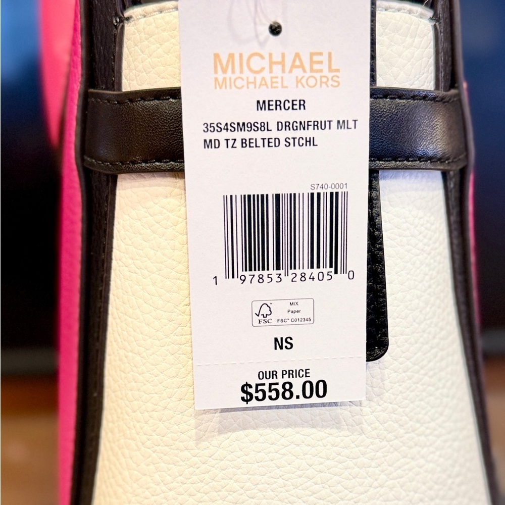 Michael Kors Dragonfruit Black & White Satchel - Picture 2 of 4